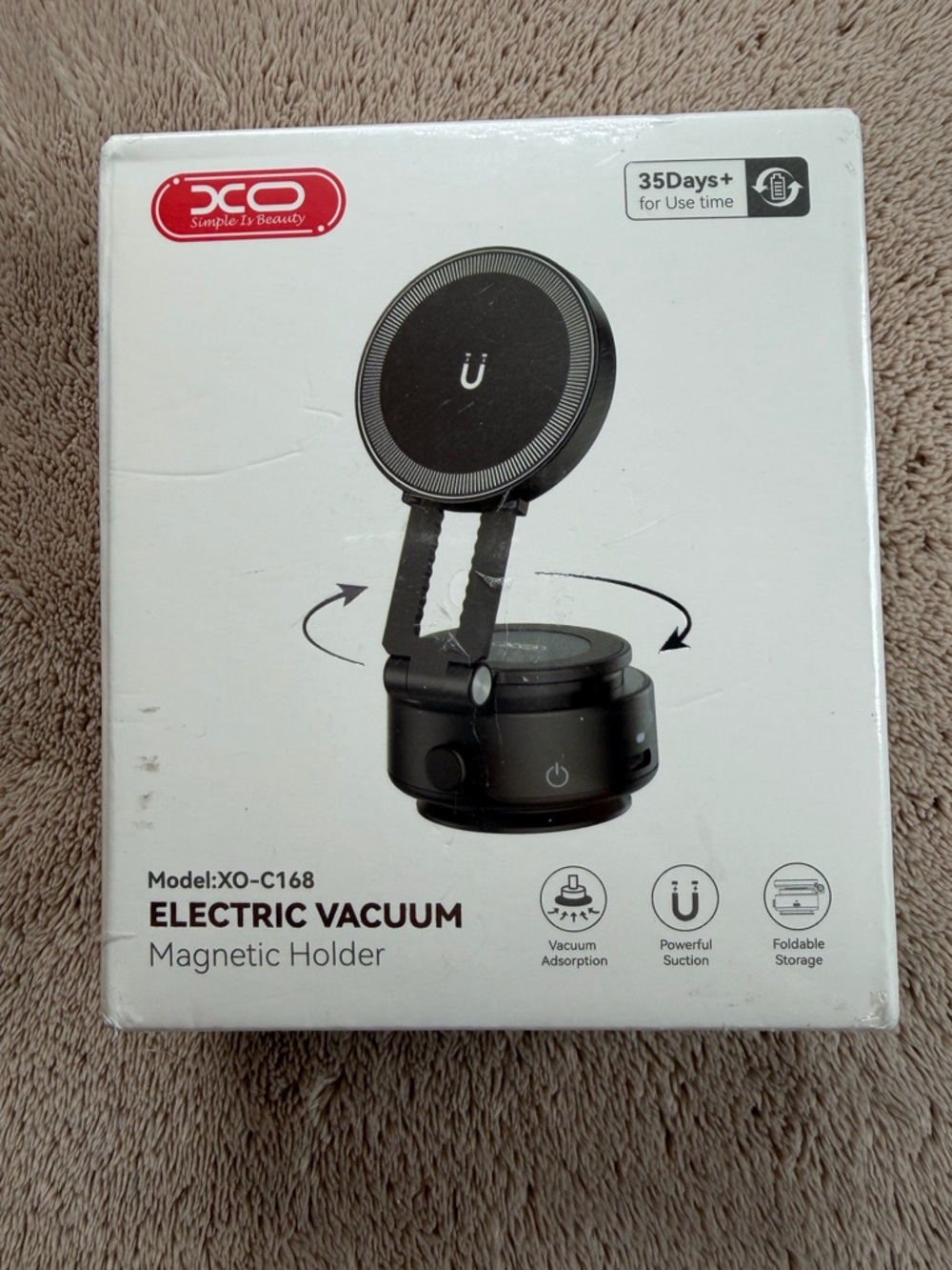 Electric Vacuum Magnetic Car Phone Holder | 360° Rotating Mount